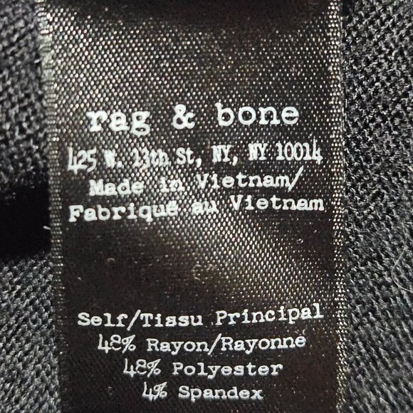 Rag & Bone Women’s Black Top S Minimalist Chic Monochrome Athleisure - Picture 9 of 12